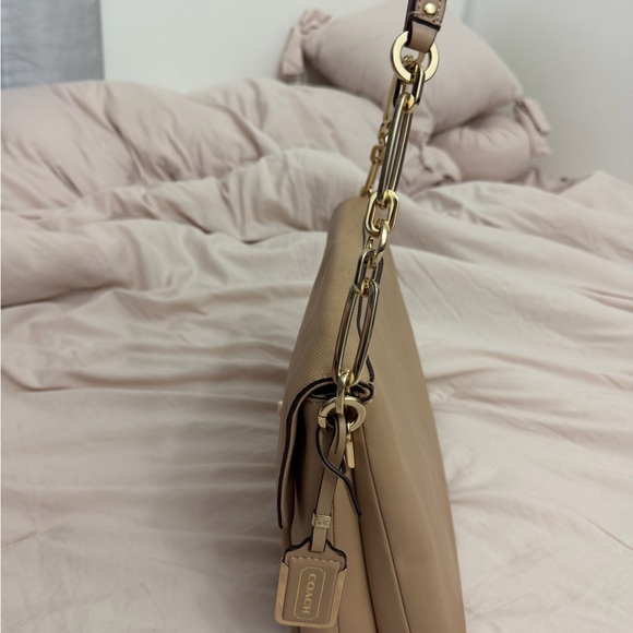 Coach Tan Shoulder Bag with Gold Accents - Picture 2 of 13